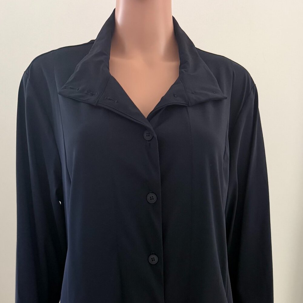 EDW Everyday Wear by Spirithouse Black Tunic Jacket Button Size XL Black Pockets